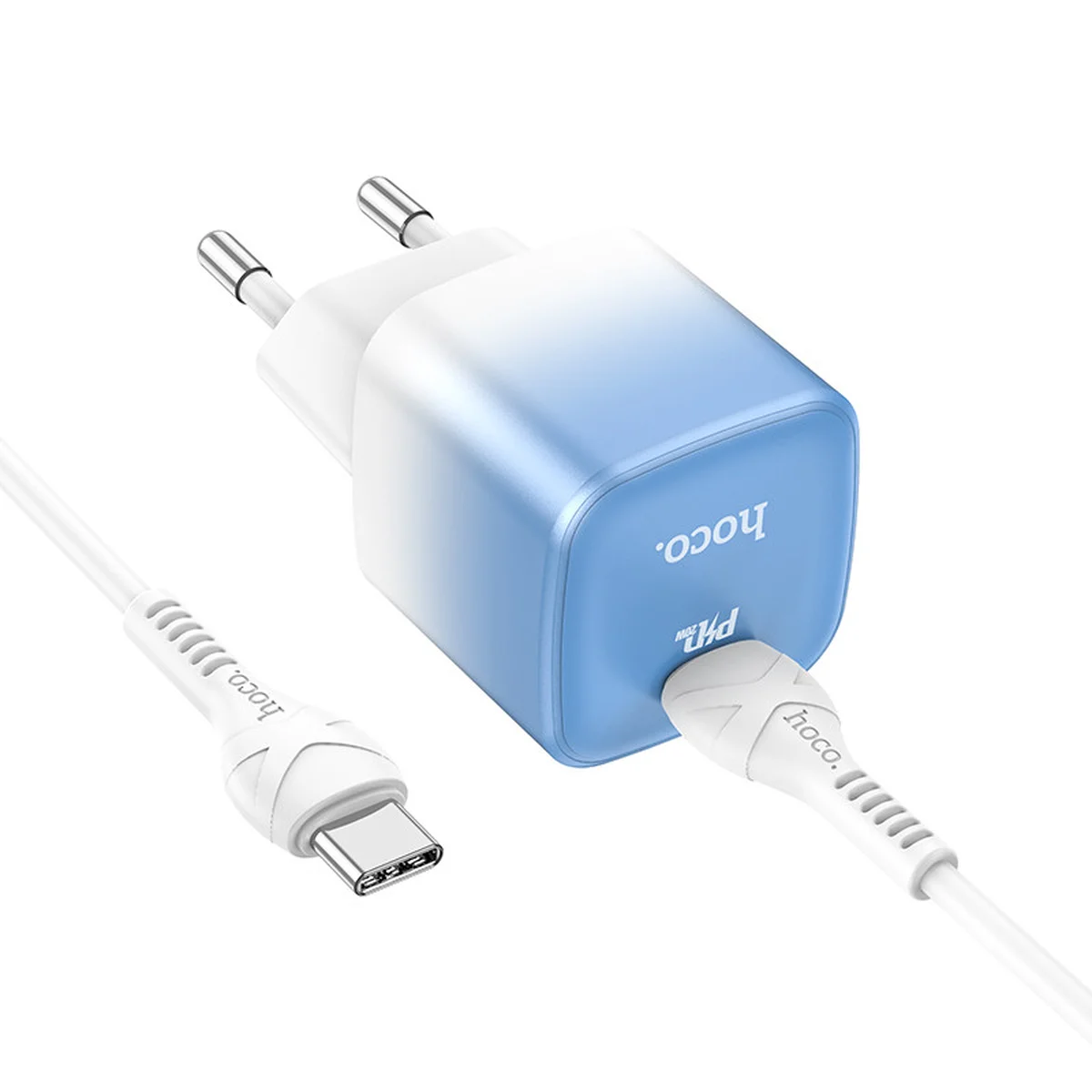 СЗУ HOCO C101A PD20W (1C) + Type-C to Type-C Ice Blue