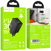 СЗУ Hoco N71 Nuevo PD30W+QC3.0 (1USB-A/1C) Black