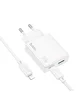 СЗУ Hoco C142A Direct PD20W+QC3.0 (1USB-A/1C) + кабель Type-C to Lightning White