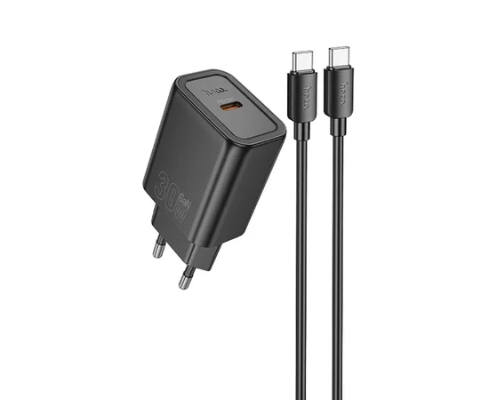 СЗУ Hoco N62 Gentle PD30W (1USB-C) + кабель Type-C to Type-C Black