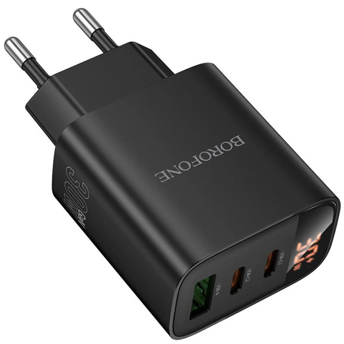 СЗУ Borofone BA98A Ilustre with digital display PD30W (1USB-A/2C) Black