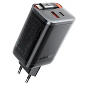 СЗУ Acefast A111 GaN With Retractable Cable Type-C PD67W (1USB-A/1C) Black