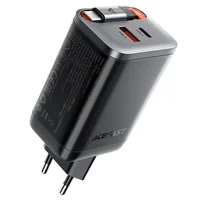 СЗУ Acefast A111 GaN With Retractable Cable Type-C PD67W (1USB-A/1C) Black