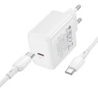 СЗУ Borofone BN33 Fuente PD40W (1USB-C) + кабель Type-C to Type-C White