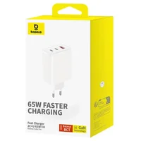 СЗУ Baseus Cube Pro Fast Charger PD65W (1USB-A/2C) (P10111404) Moon White