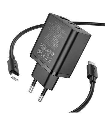 СЗУ Hoco N50 Scenery PD45W (1USB-A/2C) + кабель Type-C to Type-C Black