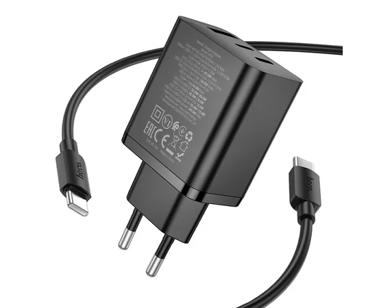 СЗУ Hoco N50 Scenery PD45W (1USB-A/2C) + кабель Type-C to Type-C Black
