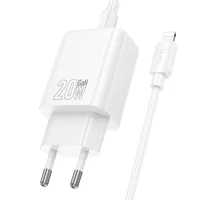 СЗУ Hoco N60 Gentle PD20W (1USB-C) + кабель Type-C to Lightning White