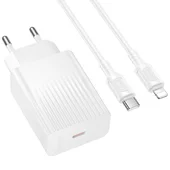СЗУ Borofone BAS73A Source PD20W (1USB-C) + кабель Type-C to Lightning White
