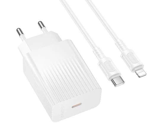 СЗУ Borofone BAS73A Source PD20W (1USB-C) + кабель Type-C to Lightning White
