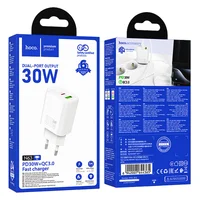 СЗУ Hoco N63 Gentle PD30W+QC3.0 (1USB-A/1C) White