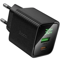 СЗУ Hoco CS84A Excellent with digital display PD30W+QC3.0 (1USB-A/1C) Black