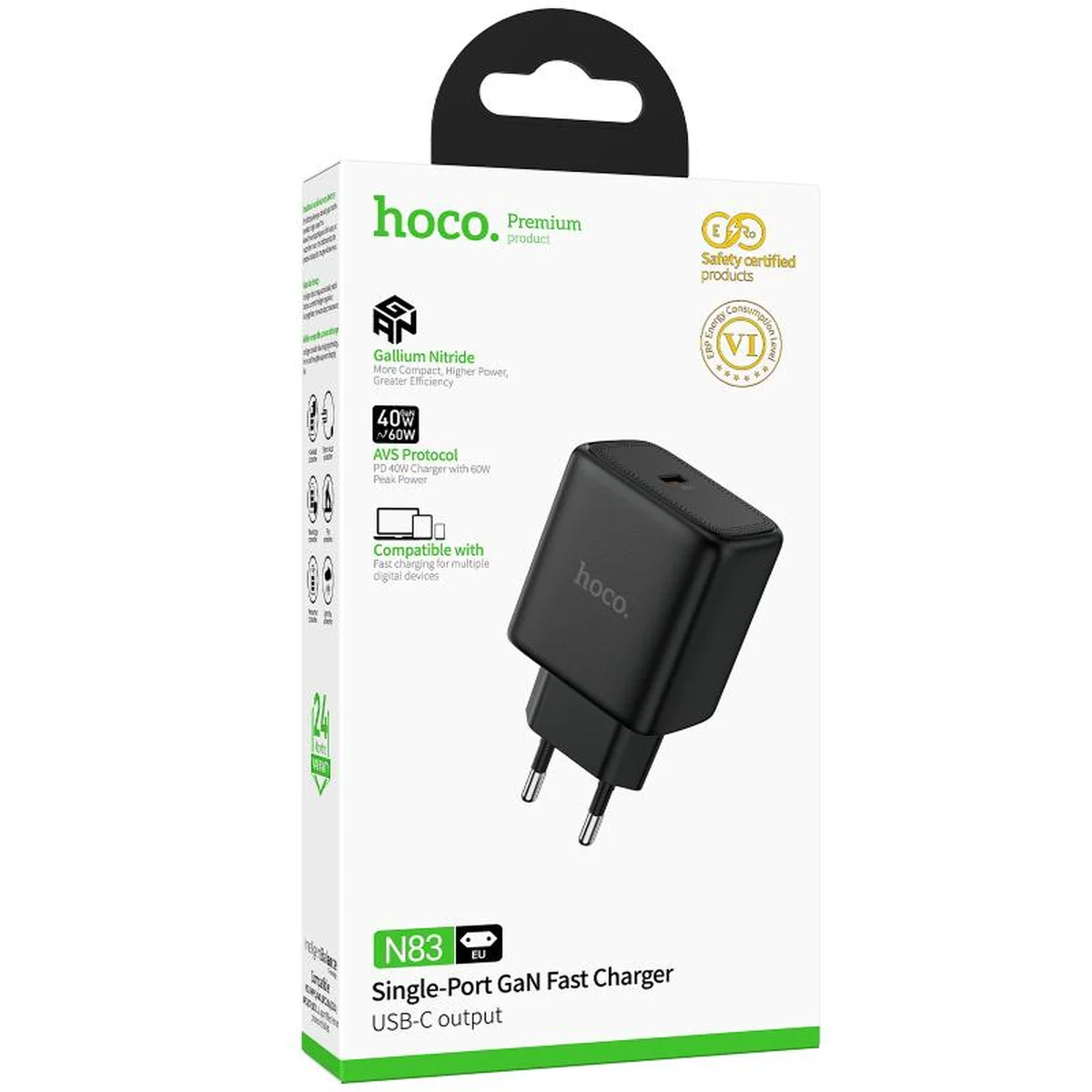 СЗУ Hoco N83 Profit PD40W (1USB-C) Black