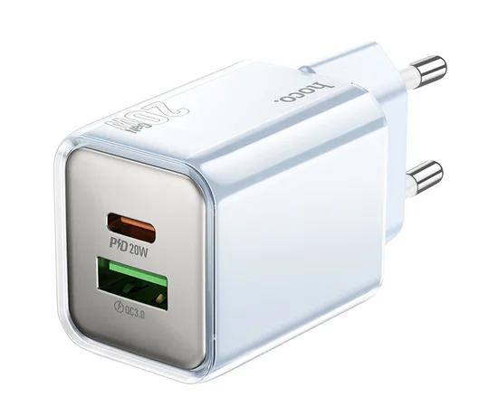 СЗУ Hoco N46 Glorious PD20W+QC3.0 (1USB-A/1C) Blue