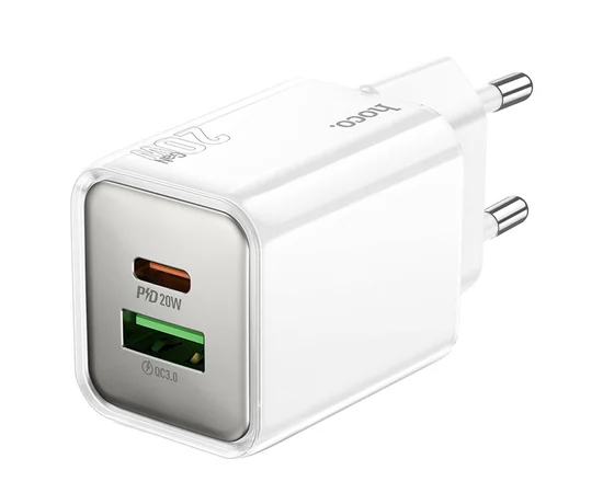 СЗУ Hoco N46 Glorious PD20W+QC3.0 (1USB-A/1C) White