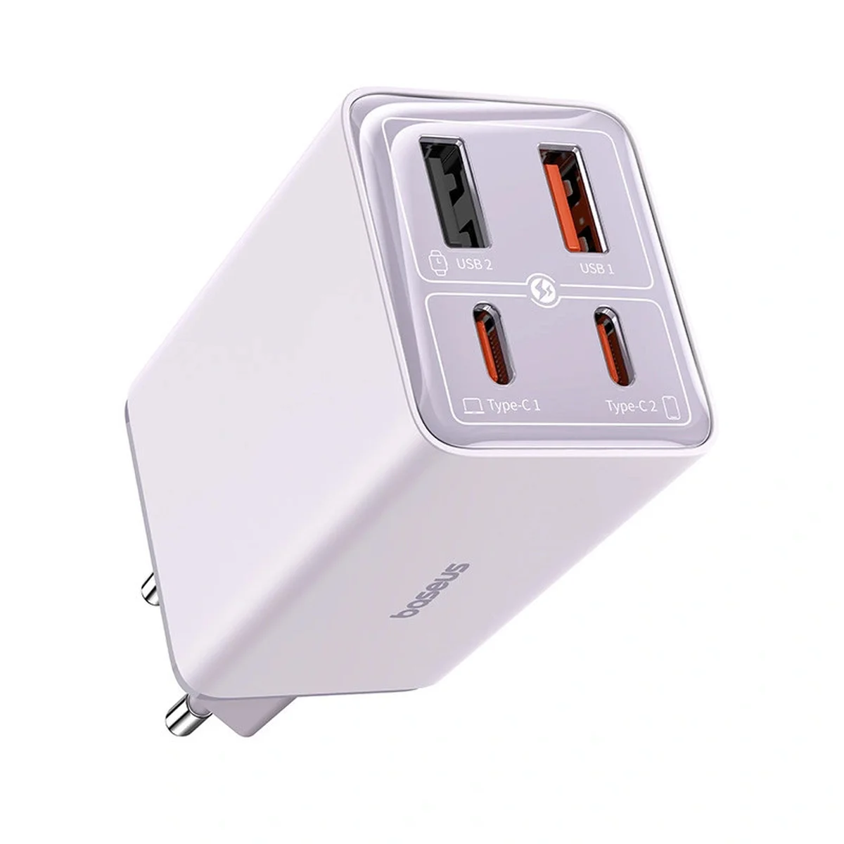 СЗУ Baseus GaN6 Pro OS 2C+2U 65W + Type-C to Type-C 100W (1m) (P10162701) Star Purple