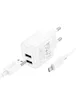 СЗУ Hoco CS51A Surplus (2USB-A) + MicroUSB White