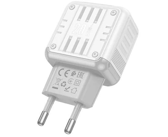 СЗУ Hoco C135A Rock PD20W+QC3.0 (1USB-A/1USB-C) White