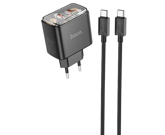 СЗУ Hoco CS43A Smart PD45W (2C) + Type-C to Type-C Black
