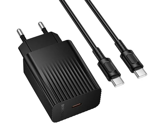 СЗУ Borofone BAS75A Source PD30W (1USB-C) + кабель Type-C to Type-C Black