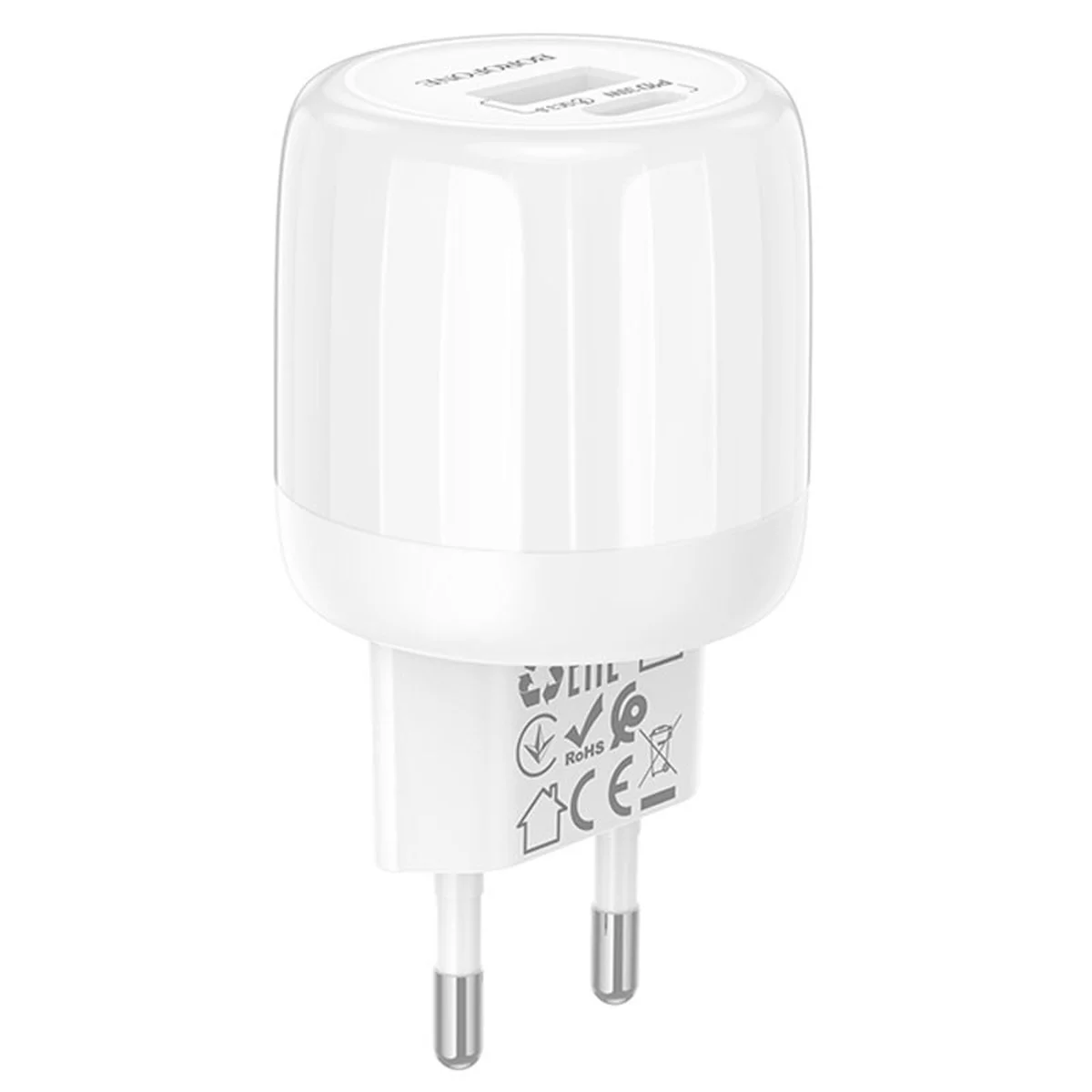 СЗУ Borofone BA94A Lustrous PD30W+QC3.0 (1USB-A/1C) White