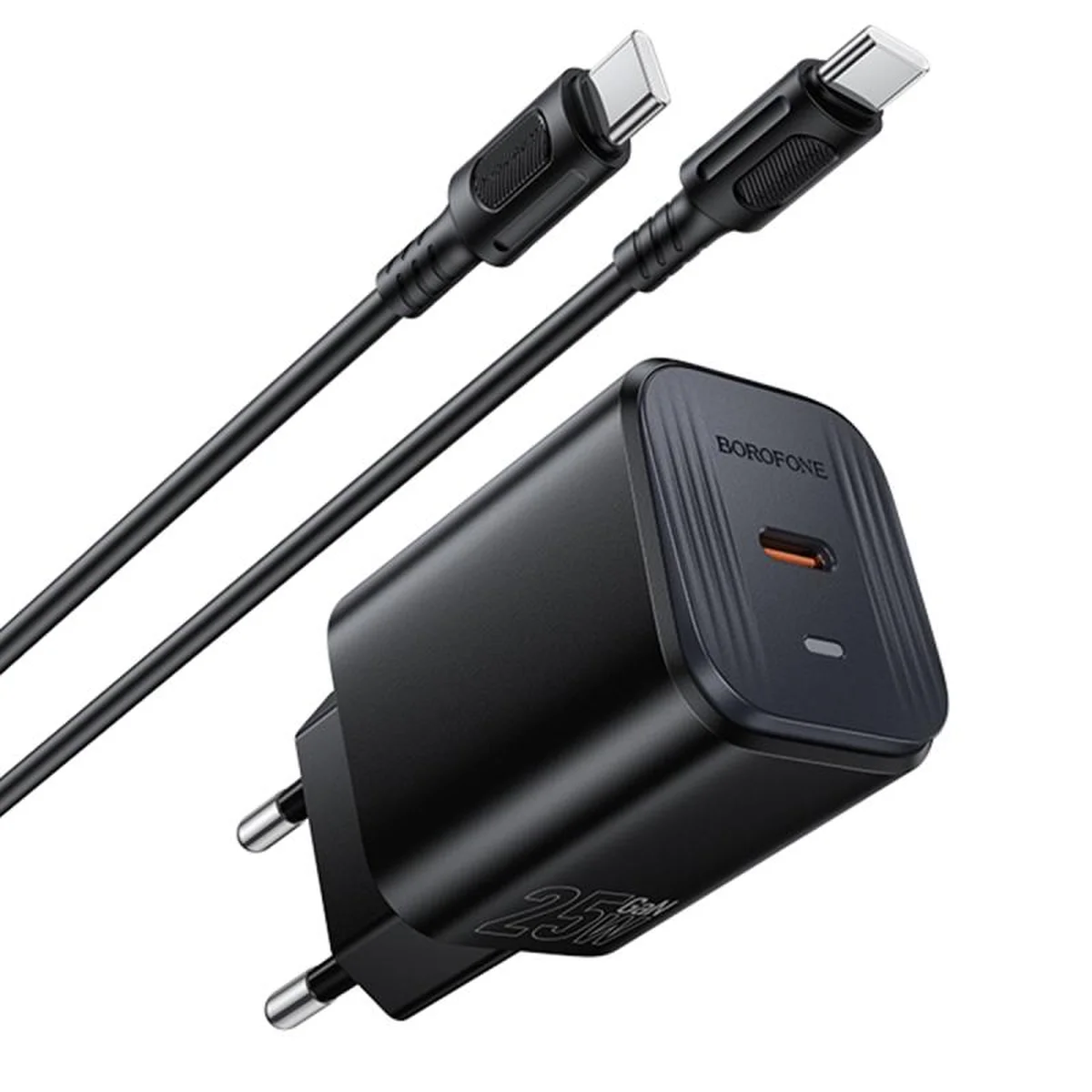 СЗУ Borofone BAS84A Star PD25W (1USB-C) + кабель Type-C to Type-C Black
