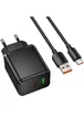 СЗУ Hoco C157A Smart PD30W+QC3.0 (1USB-A/1C) + кабель USB to Type-C Black