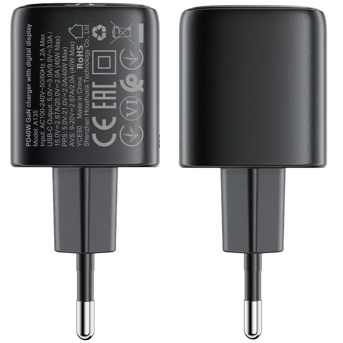 СЗУ Acefast A135 PD40W GaN (1USB-C) Black