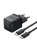 СЗУ Baseus Palm Fast Charger 30W (1USB-A/1C) + кабель Type-C to Type-C (P1011160A) Cluster Black