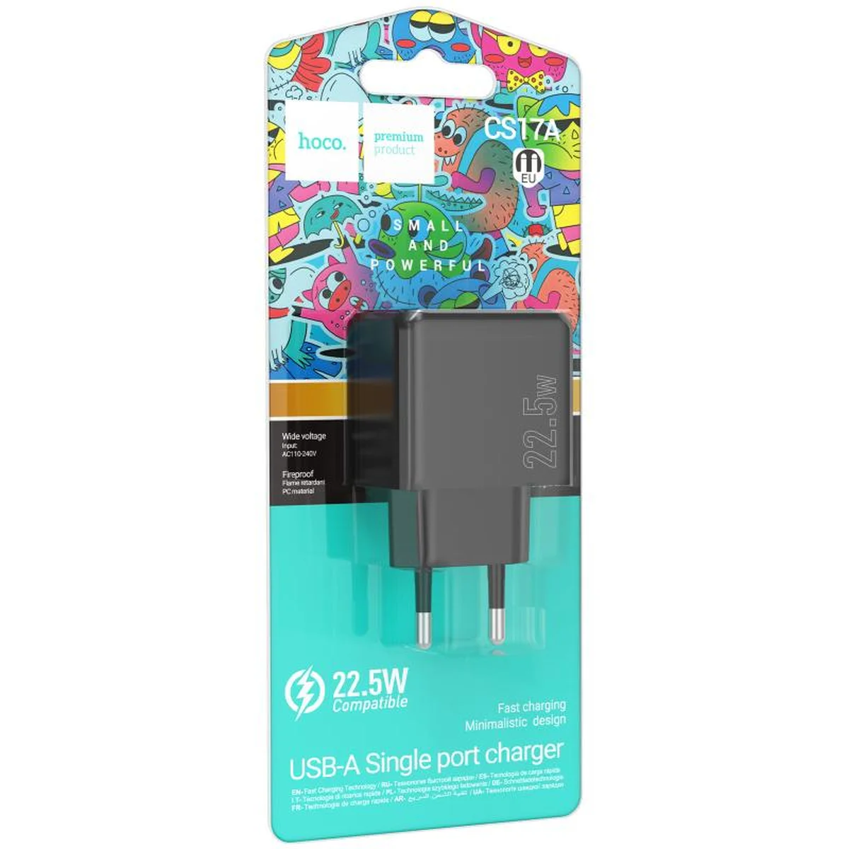 СЗУ Hoco CS17A Wish QC3.0 22.5W (1USB-A) Black