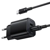 СЗУ Borofone BAS81A Star 10.5W (2USB-A) + кабель USB для Type-C Black