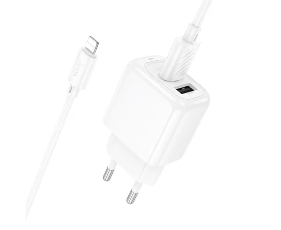 СЗУ Hoco CS51A Surplus (2USB-A) + кабель USB to Lightning White