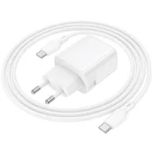 СЗУ Borofone BN27 Fuente PD20W+QC3.0 (1USB-A/1C) + кабель Type-C to Type-C White