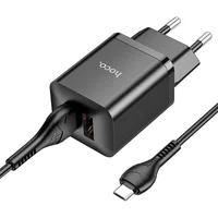 СЗУ Hoco N25 Maker (2USB-A) + USB to MicroUSB Black