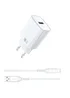 СЗУ WIWU G006 Essen QC3.0 18W GaN (1USB-A) + кабель USB to Lightning White