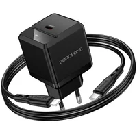СЗУ Borofone BN18 Intenso PD20W (1USB-C) + кабель Type-C to Lightning Black