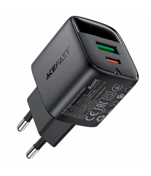 СЗУ Acefast A114 PD25W GaN (1USB-A/1C) Black