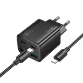 СЗУ Hoco N56 Fundador PD30W four-port (2C2A) + Type-C to Lightning Black