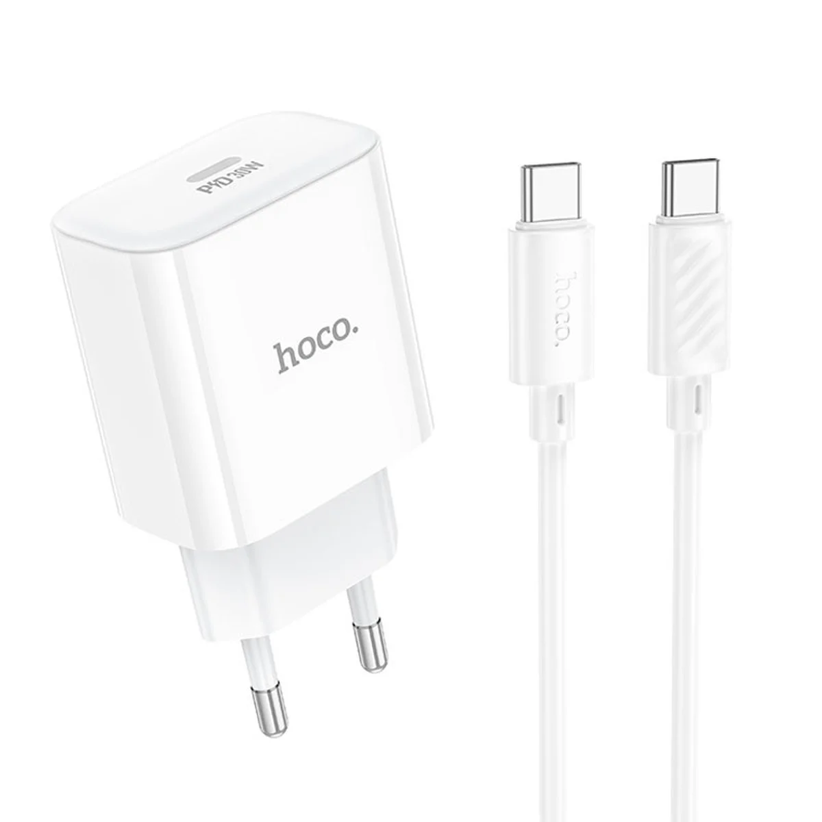 СЗУ Hoco C76A Pro Majestic PD30W (1C) + Type-C to Type-C White