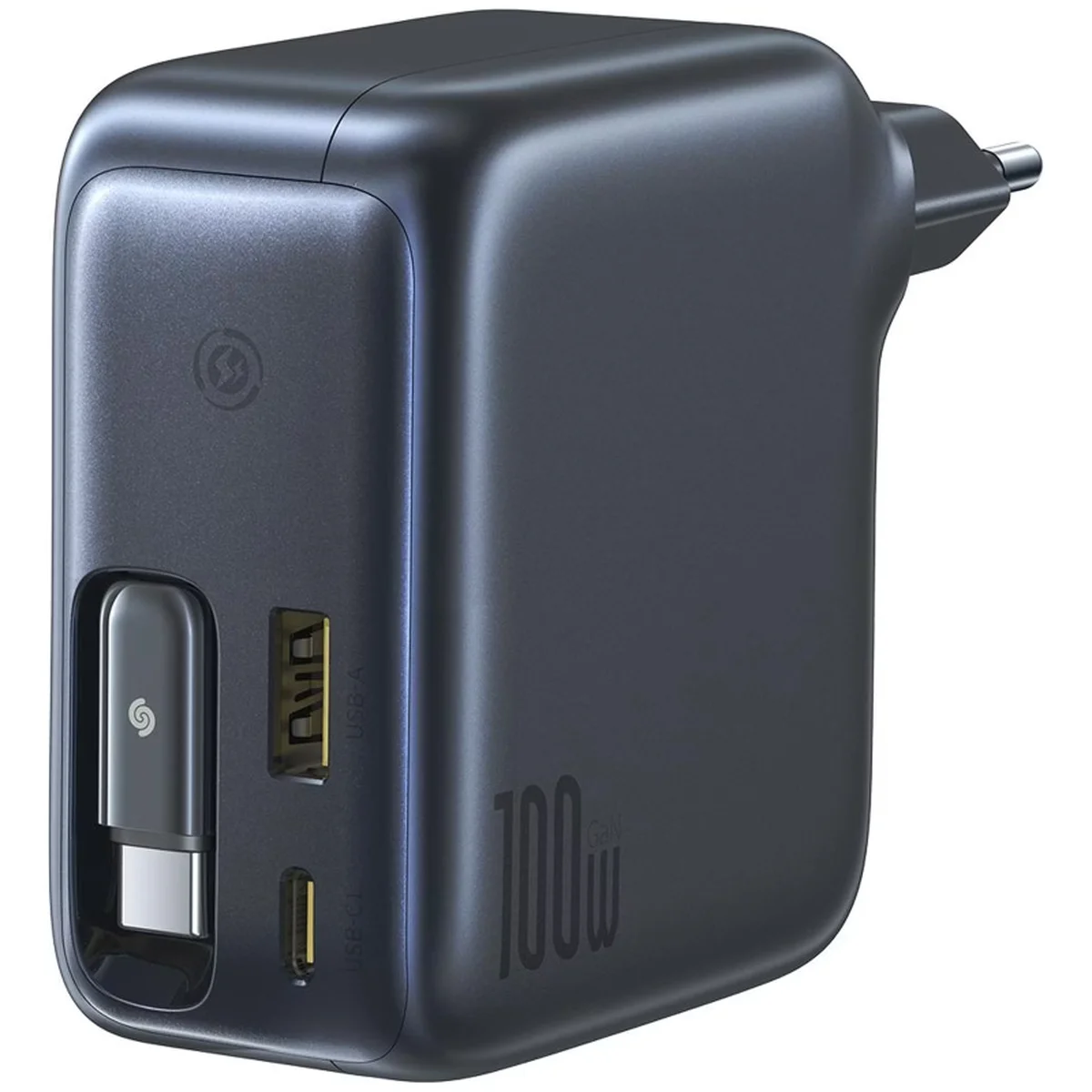 СЗУ Baseus EnerCore CJ11 PD100W+QC3.0 with retractable cable (1USB-A/2C) (E0120M) Cluster Black
