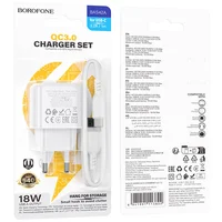 СЗУ Borofone BAS42A Potential QC3.0 (1USB-A) + Type-C White