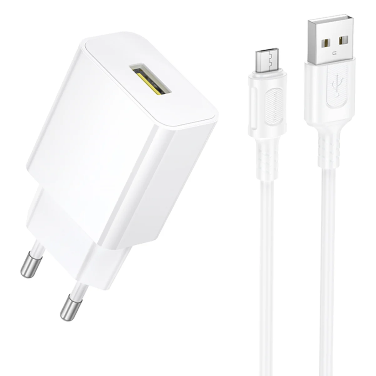СЗУ Borofone BA111A Star QC3.0 (1USB-A) + кабель USB to MicroUSB White
