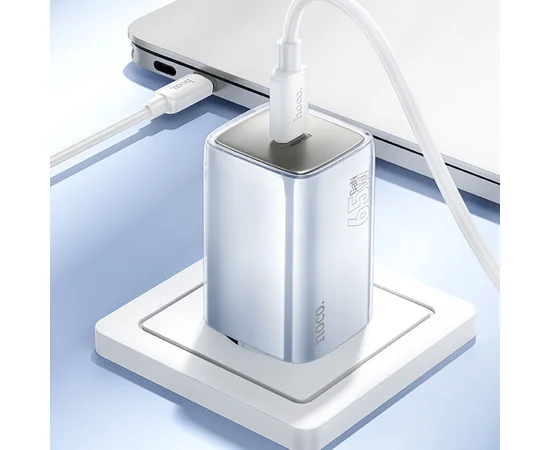 СЗУ Hoco N48 Glorious PD65W (1USB-C) + кабель Type-C to Type-C Blue