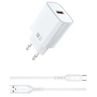 СЗУ WIWU G006 Essen QC3.0 18W GaN (1USB-A) + кабель USB to Type-C White