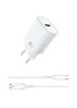 СЗУ WIWU G006 Essen QC3.0 18W GaN (1USB-A) + кабель USB to Type-C White