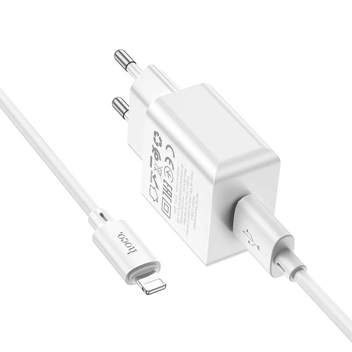 СЗУ Hoco C106A Leisure 10.5W (1USB-A) + кабель USB to Lightning White
