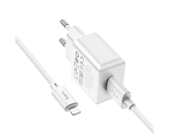 СЗУ Hoco C106A Leisure 10.5W (1USB-A) + кабель USB to Lightning White