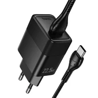 СЗУ Hoco CS111A Lounge PD22.5W (1USB-C) + кабель USB to Type-C Black