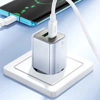 СЗУ Hoco N46 Glorious PD20W+QC3.0 (1USB-A/1C) + Type-C to Type-C Blue