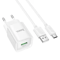 СЗУ Hoco C145A Charm QC3.0 18W (1USB-A) + кабель USB to Type-C White